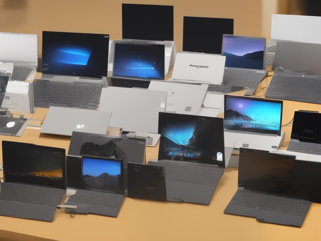 Picture of different models of laptops side by side