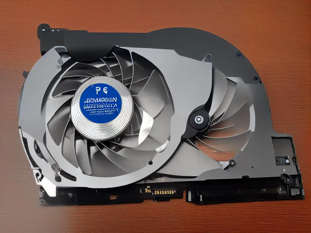 An image of a laptop with a fan inside that is spinning to keep the internal parts cool.
